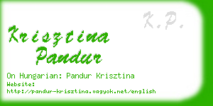 krisztina pandur business card